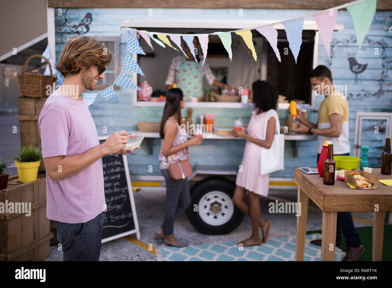 Food Truck Customers Stock Photos Food Truck Customers