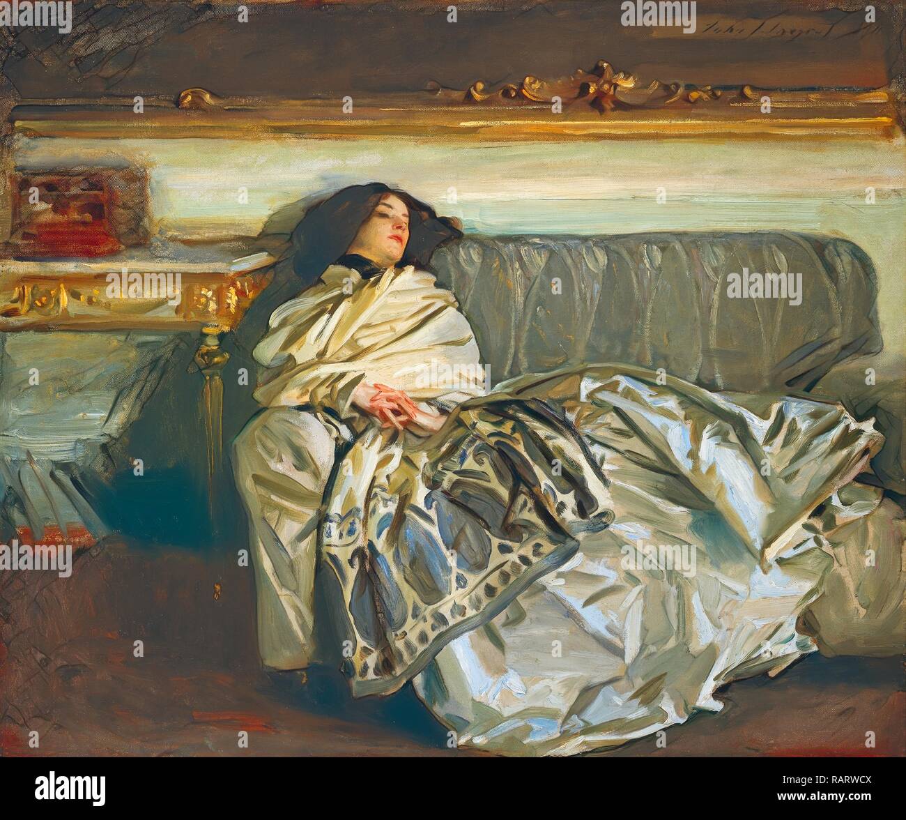John Singer Sargent, Nonchaloir (Repose), American, 1856-1925, 1911, oil on canvas. Reimagined by Gibon. Classic art reimagined Stock Photo