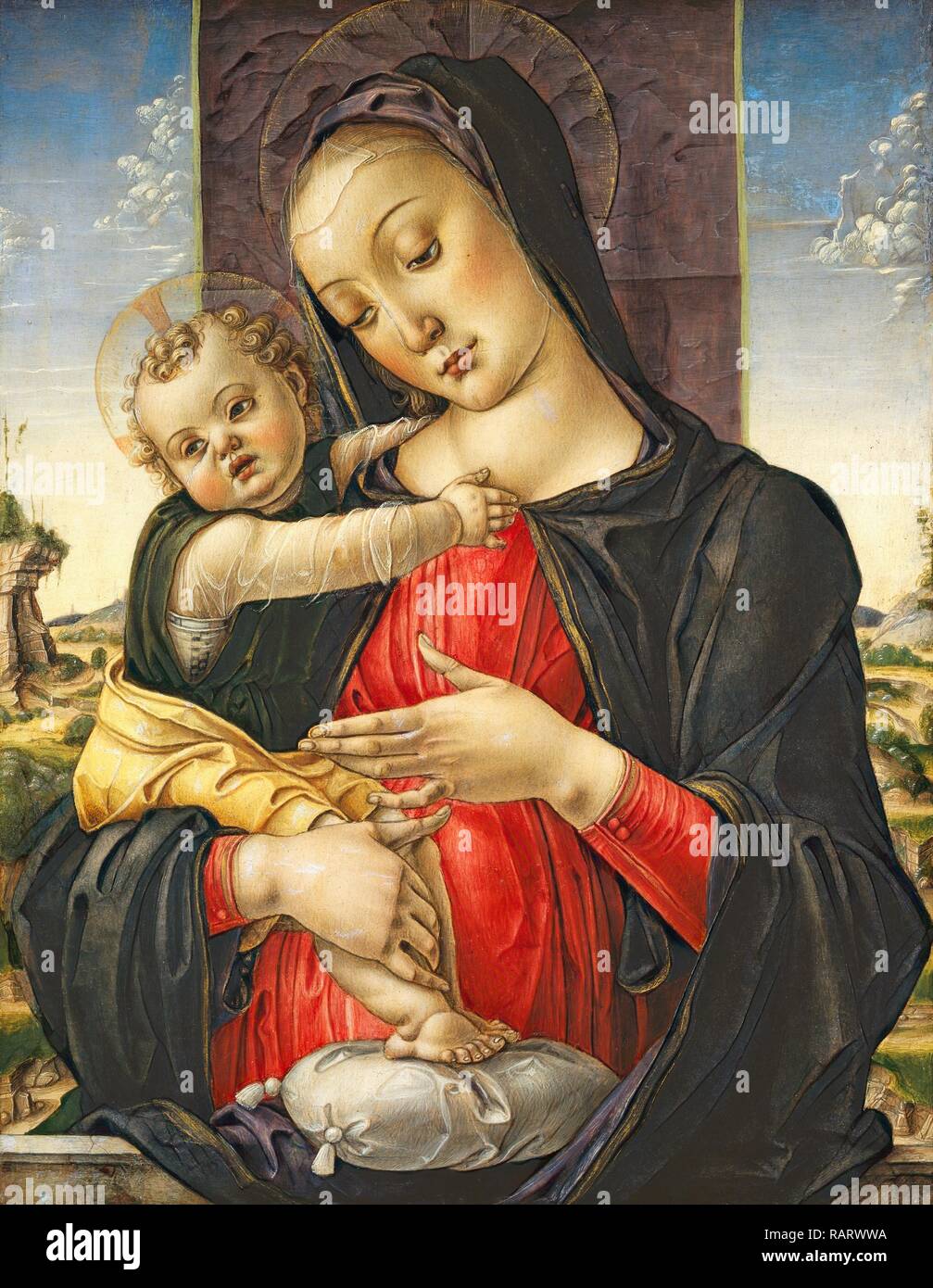 Bartolomeo Vivarini, Madonna and Child, Italian, c. 1430-1432-c. 1491 or c. 1499, c. 1475, tempera on panel reimagined Stock Photo