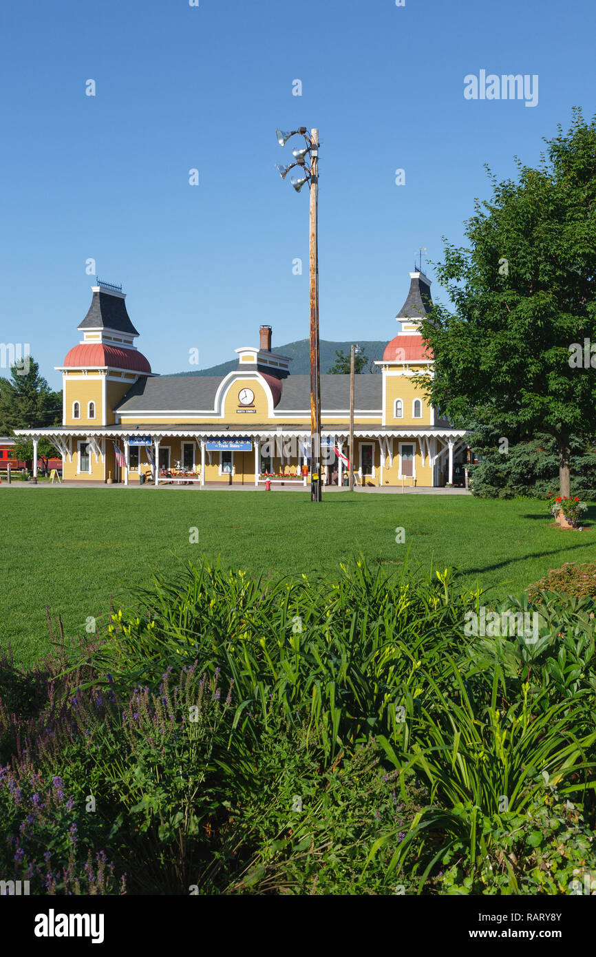Train depot at Conway Scenic Railroad in North Conway, New Hampshire