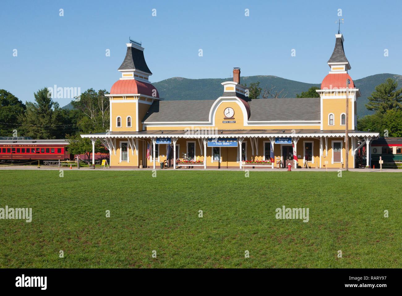 Train depot at Conway Scenic Railroad in North Conway, New Hampshire