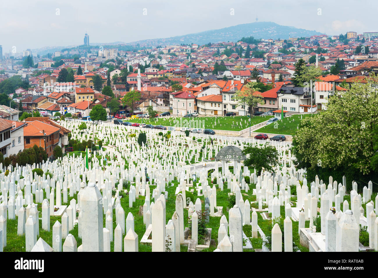 Martyrs’ Cemetery Kovaci, Sarajevo, Bosnia and Herzegovina Stock Photo