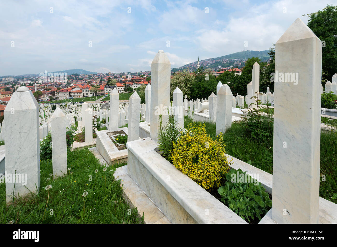 Martyrs’ Cemetery Kovaci, Sarajevo, Bosnia and Herzegovina Stock Photo