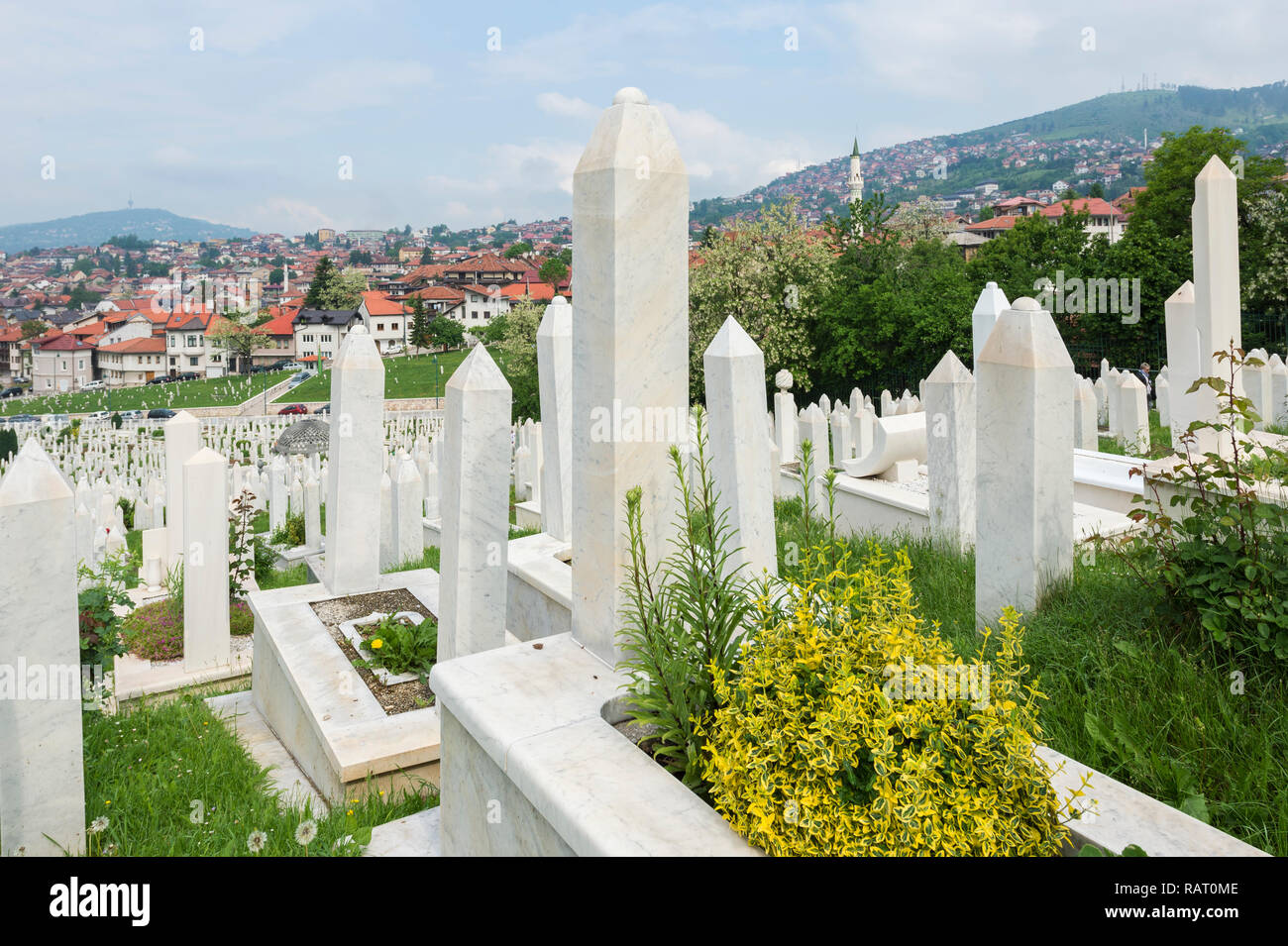 Martyrs’ Cemetery Kovaci, Sarajevo, Bosnia and Herzegovina Stock Photo