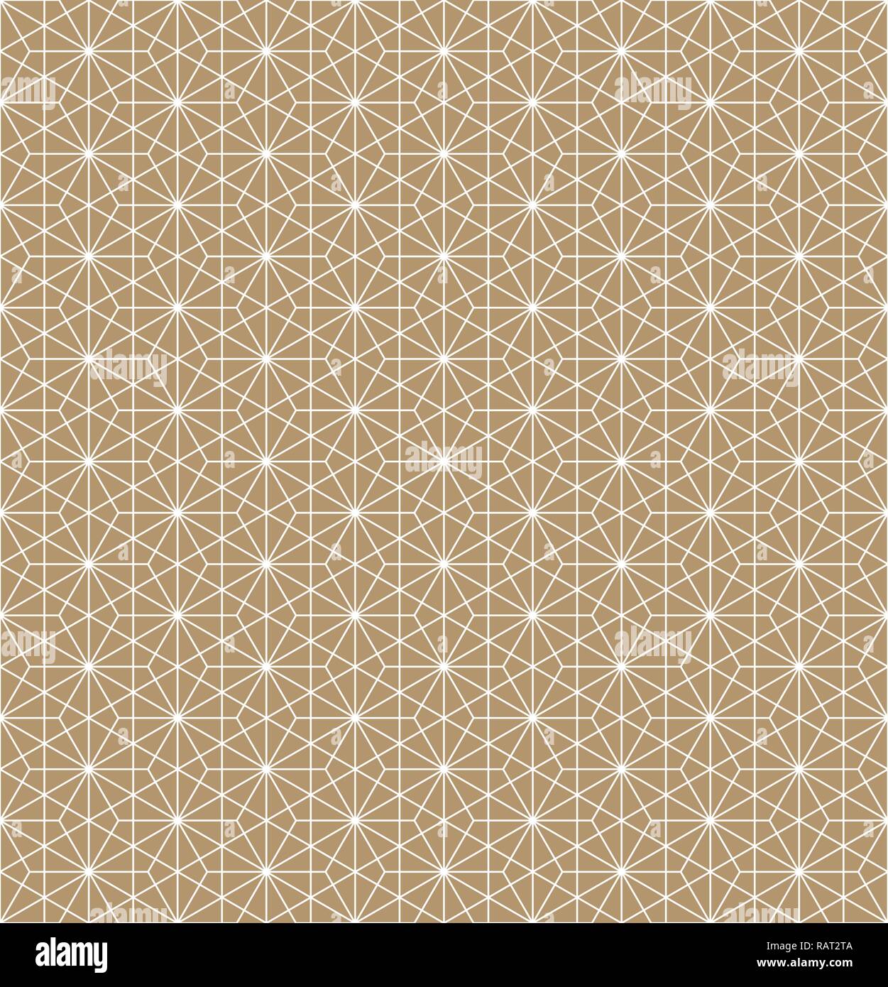 Seamless geometric pattern based on Japanese ornament Kumiko.Gold