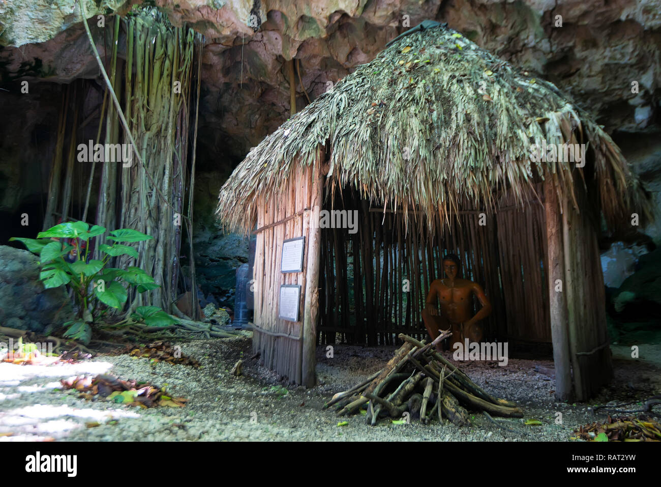 Hut used by Taino indians in Dominican Republic Stock Photo