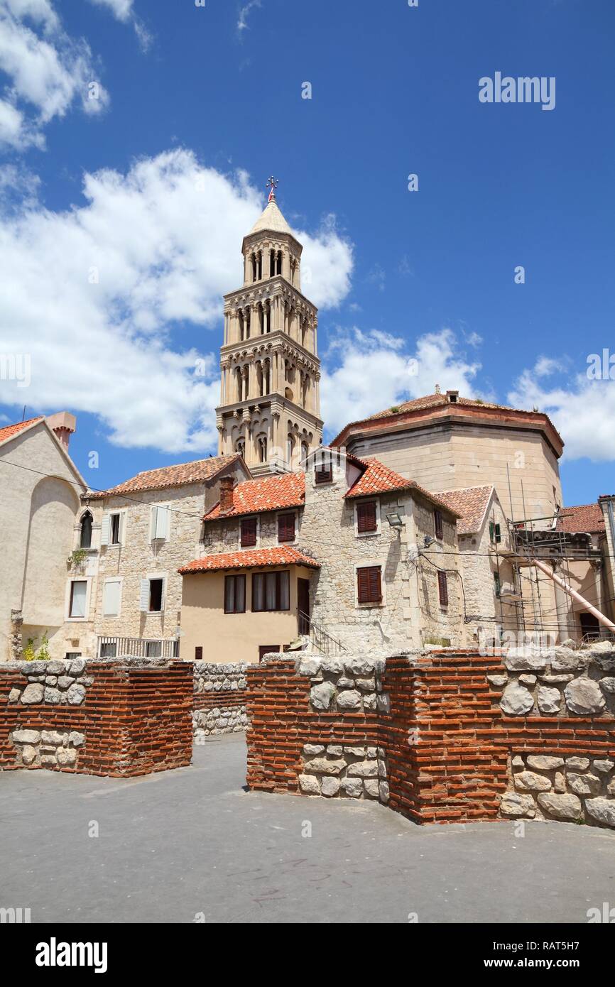 Croatia - Split in Dalmatia. Diocletian's Palace - famous UNESCO World ...