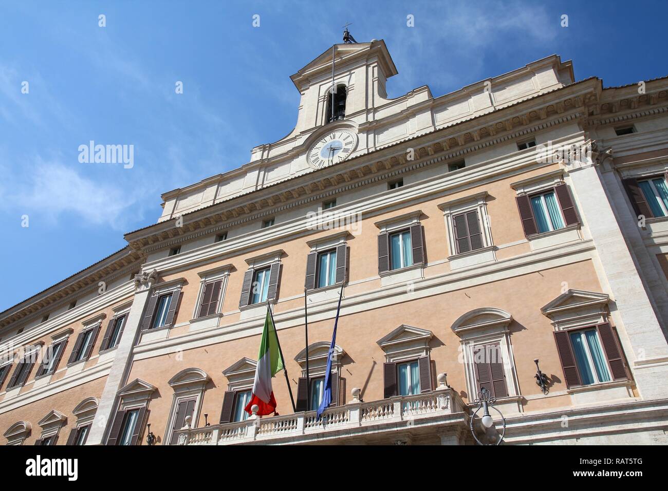 Rome, Italy. Montecitorio palace, Italian parliament - governmental building. Stock Photo