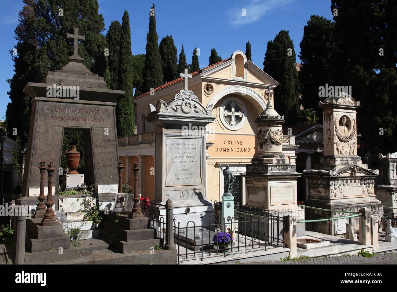 ROME - APRIL 9: Campo Verano cemetery on April 9, 2012 in Rome. It ...