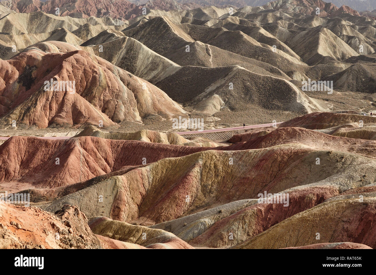 Danxia red sandstone in the national geopark of Zhangye, Gansu, China Stock Photo