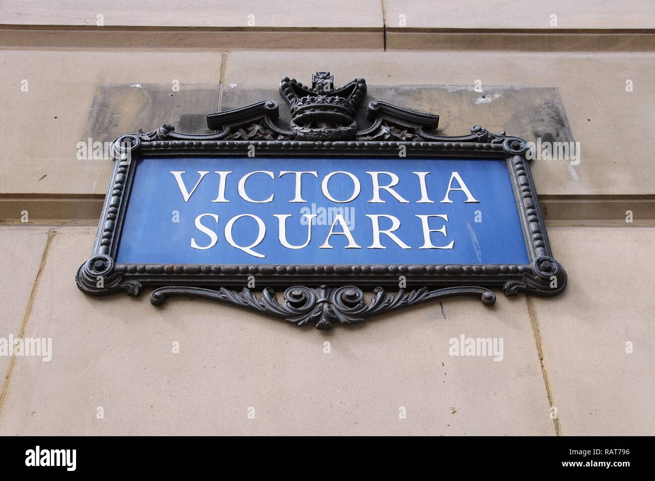 Birmingham - Victoria Square sign. West Midlands, England. Stock Photo