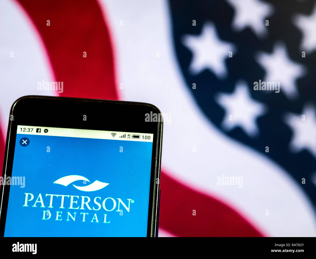 Patterson Companies logo seen displayed on smart phone Stock Photo Alamy