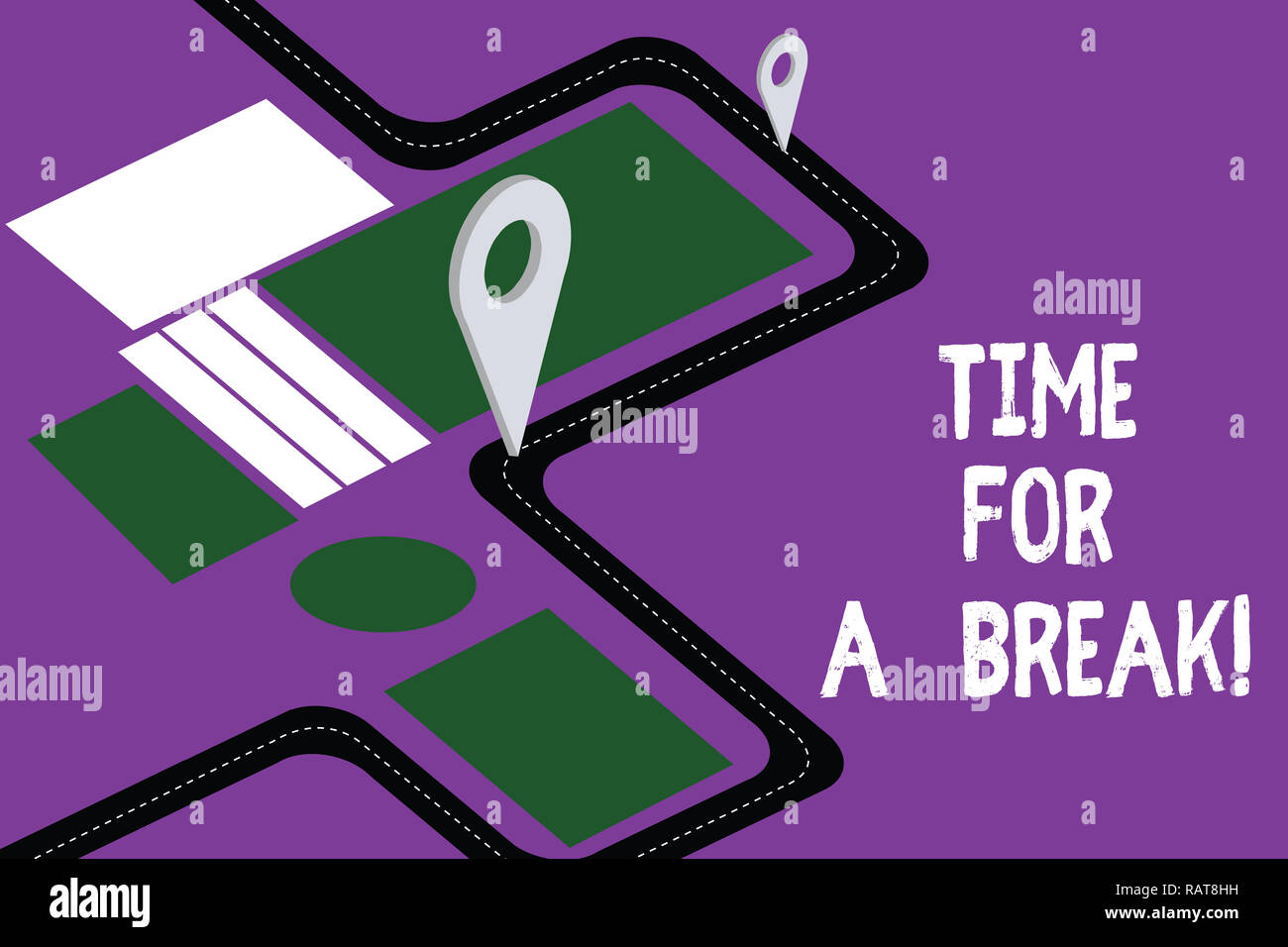 Handwriting text Time For A Break. Concept meaning Making a pause from ...