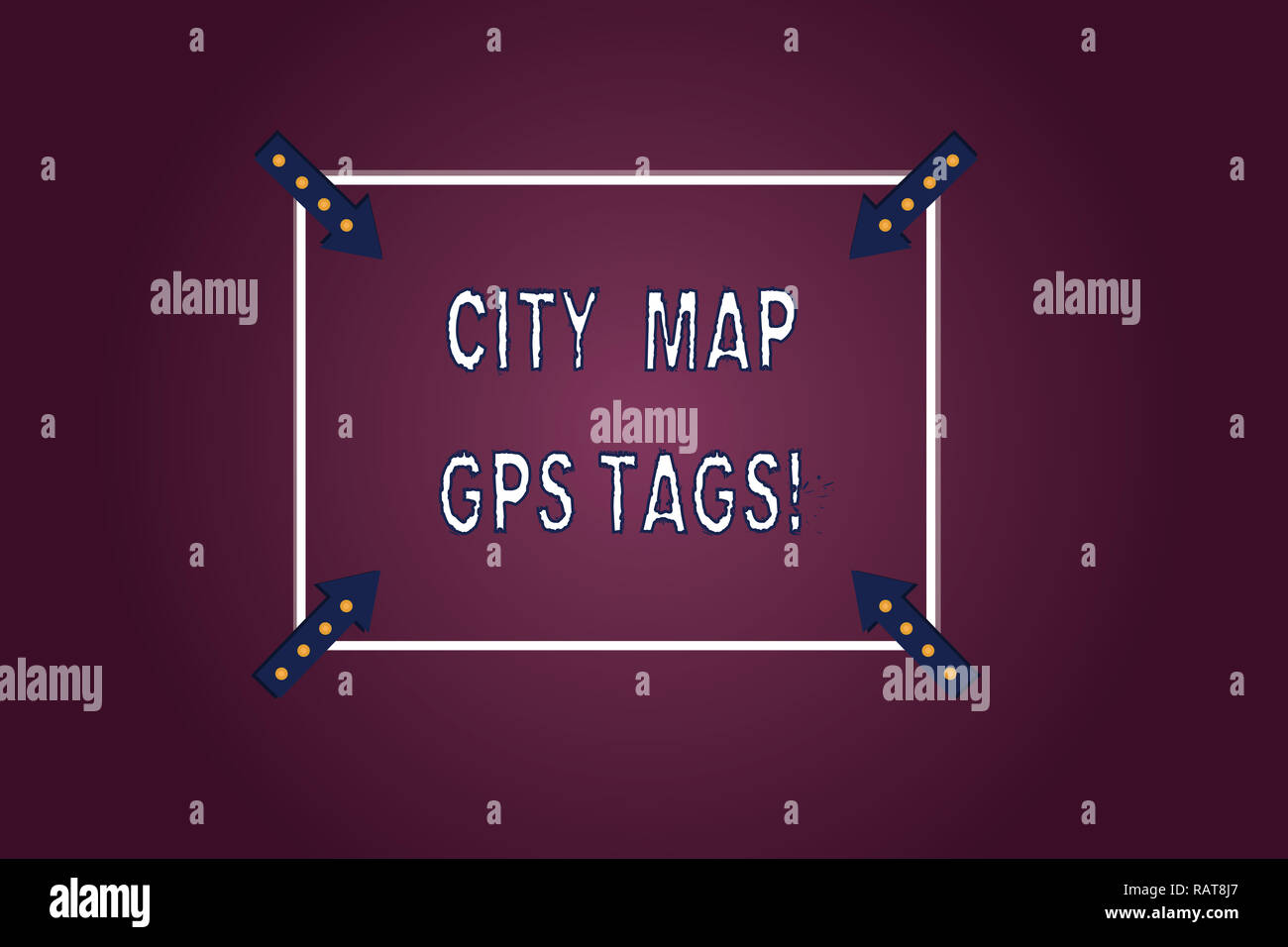 Handwriting text City Map Gps Tags. Concept meaning Global positioning  system location of places in cities Square Outline with Corner Arrows  Pointing Stock Photo - Alamy