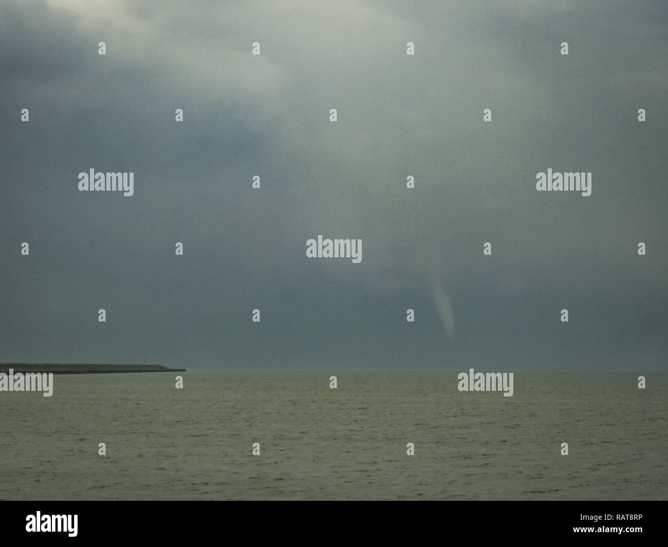 Waterspout over Lake IJsselmeer in The Netherlands. Stock Photo