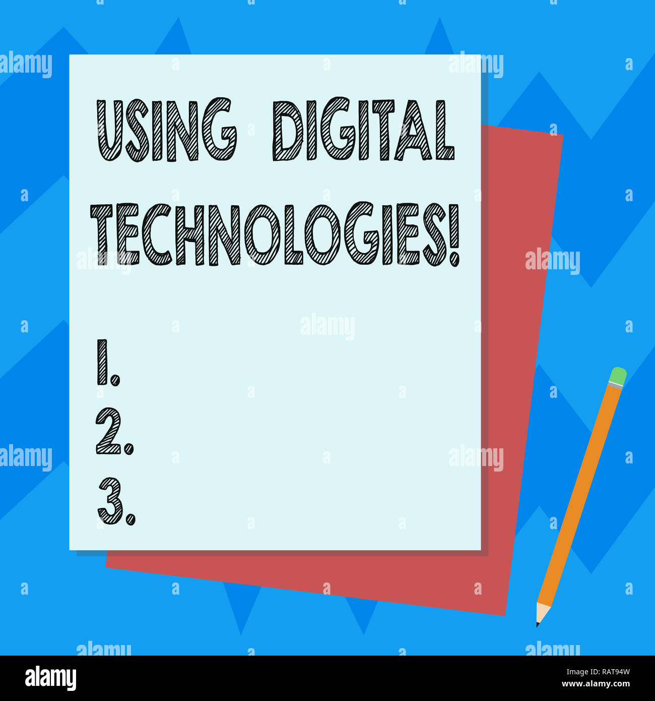 Writing note showing Using Digital Technologies. Business photo showcasing use digital ...