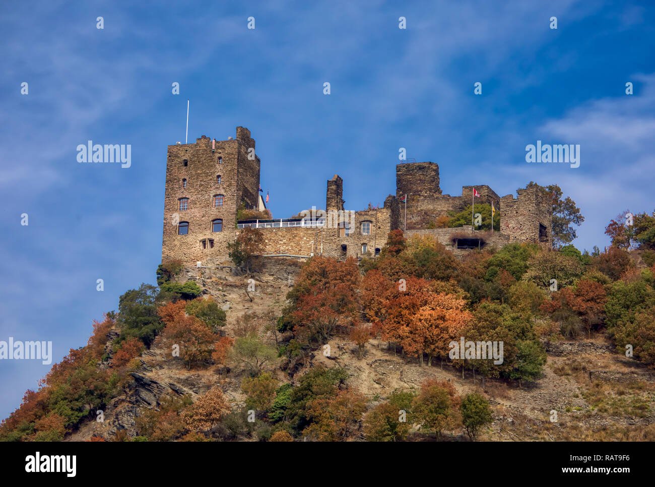 Cruising Rhine River Valley Stock Photo