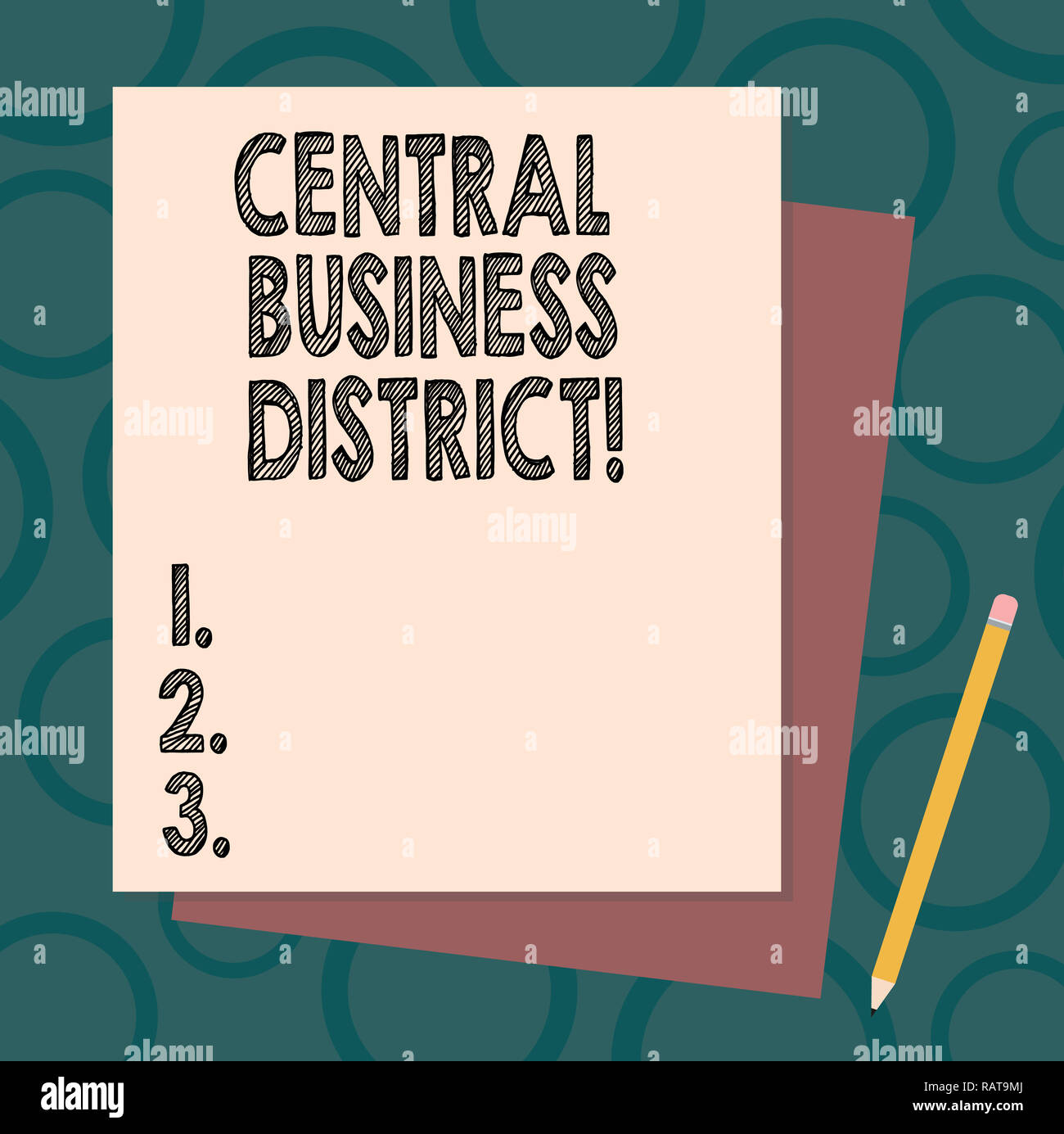 Handwriting text writing Central Business District. Concept meaning