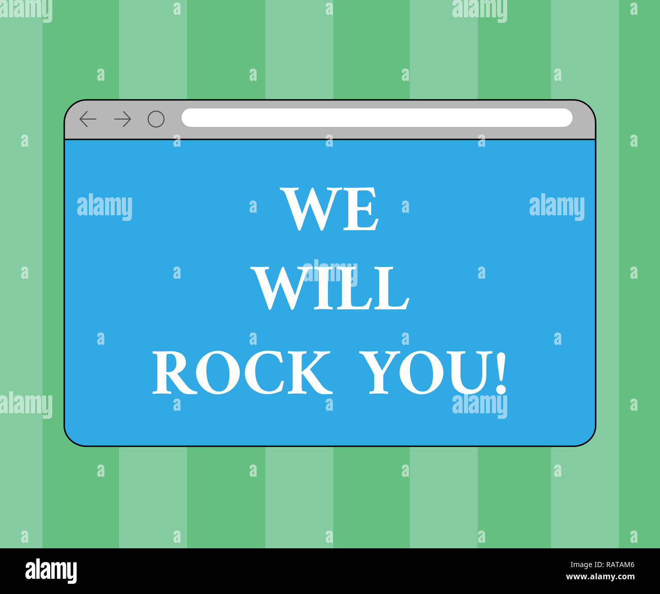 Handwriting Text Writing We Will Rock You Concept Meaning Rockers Slogan Musical Melody Inspiration Motivation Monitor Screen With Forward Backward P Stock Photo Alamy