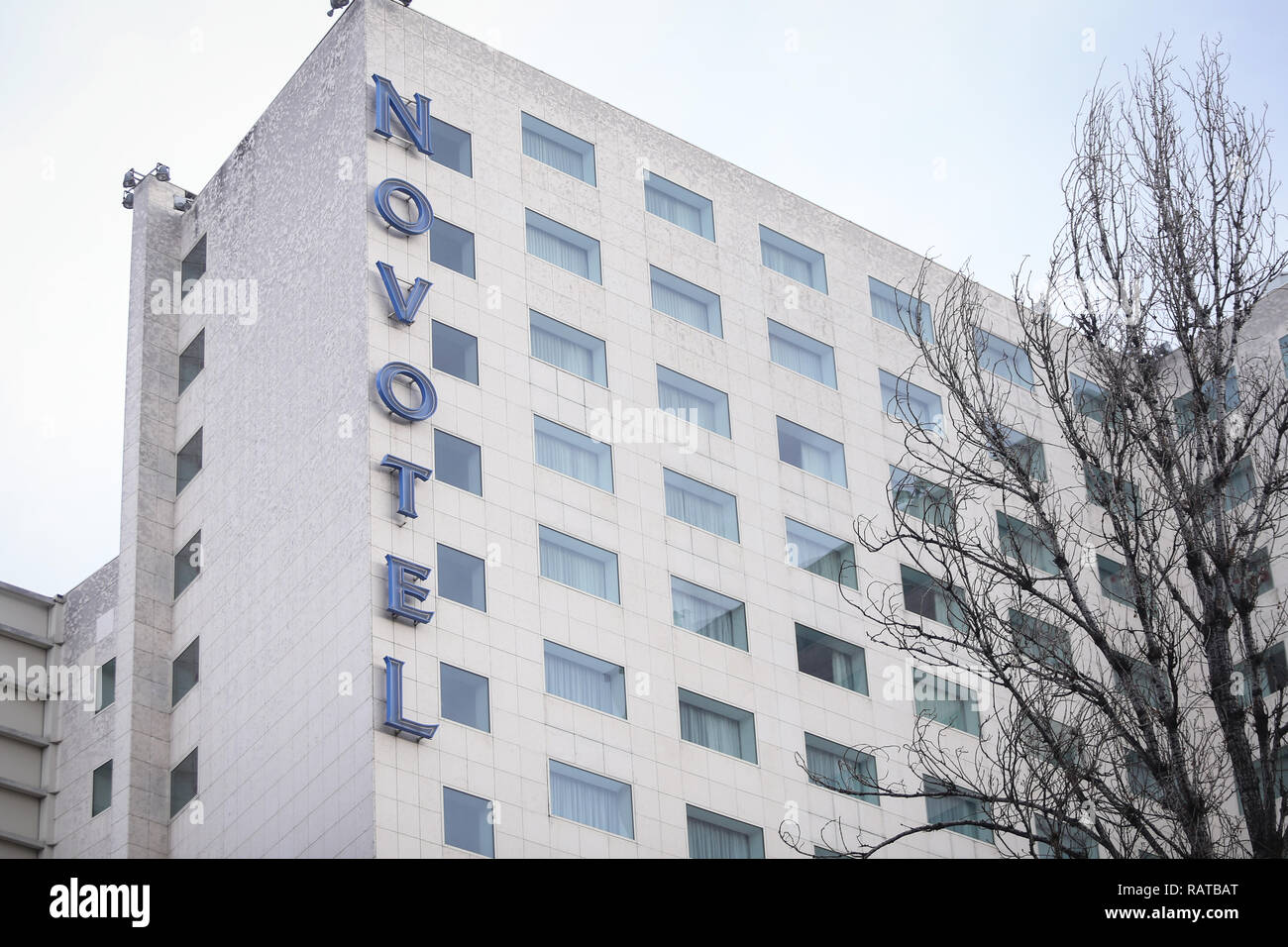 Bucharest, Romania - January 4, 2019: Novotel Hotel building in Bucharest Stock Photo