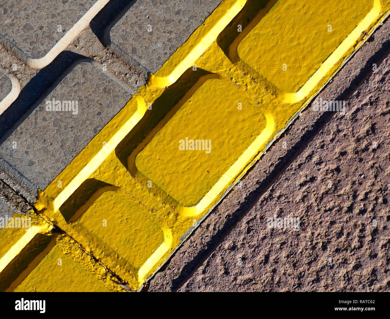 Yellow markings on the floor Stock Photo Alamy