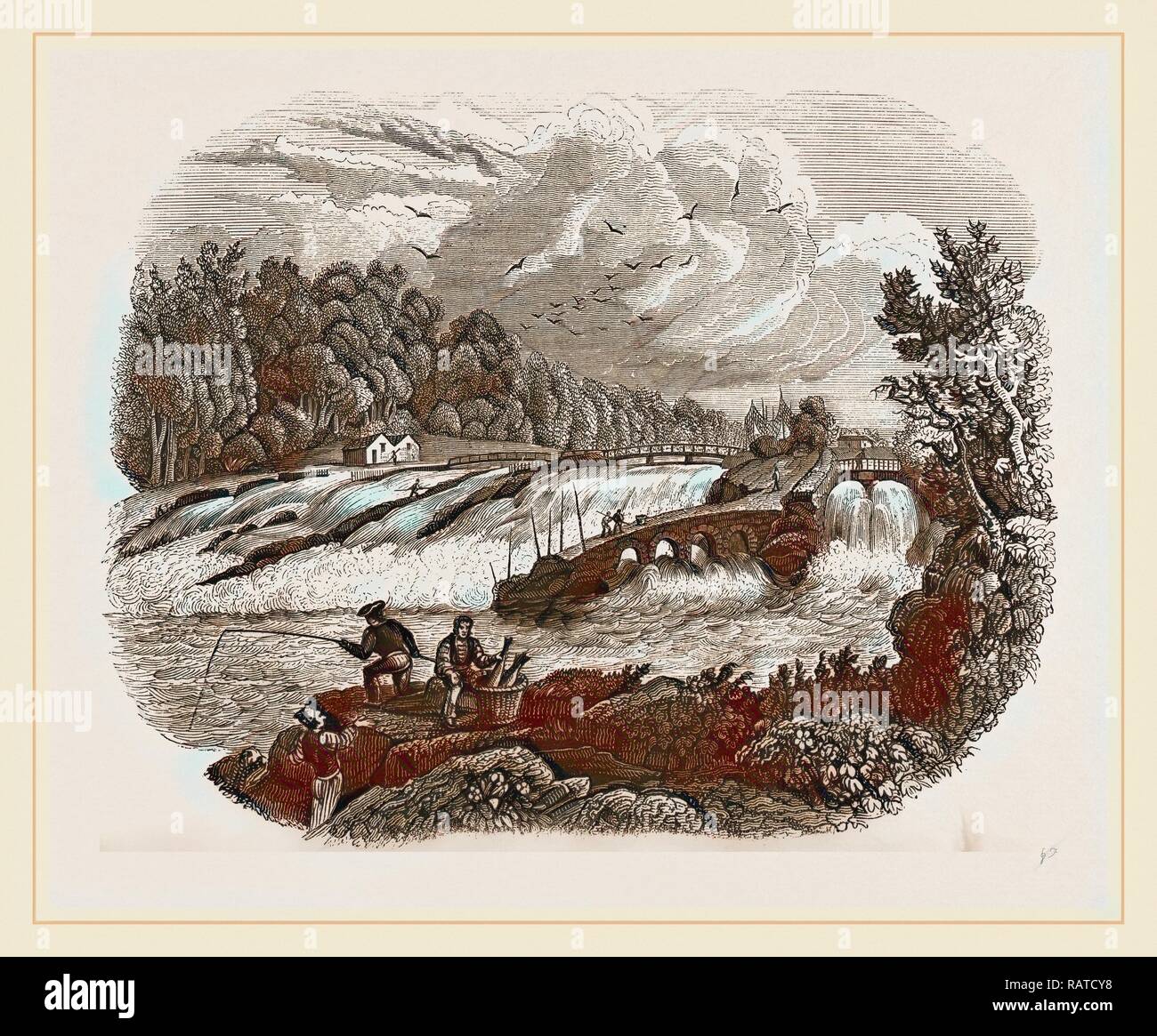 Coleraine Salmonleap on the Bann, Northern Ireland. Reimagined by