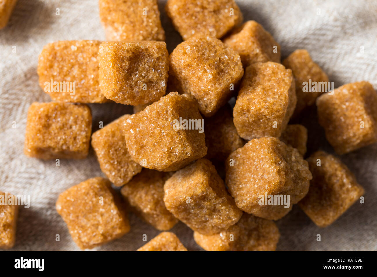 Raw Organic Brown Sugar Cubes Ready to Use Stock Photo Alamy
