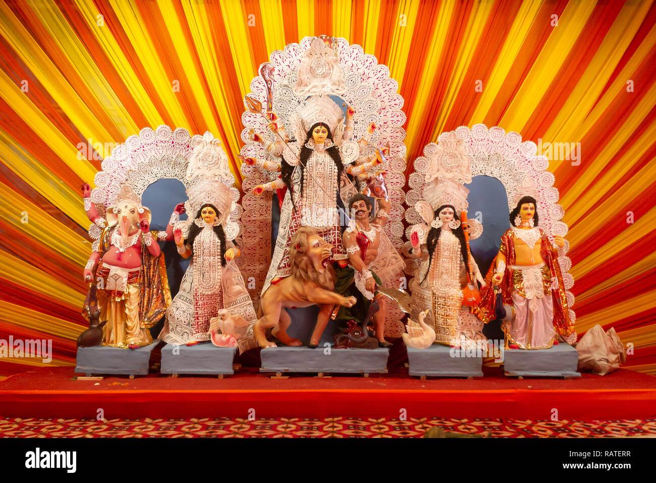 Kalkaji Milan Samithi , India Dt30 Sep 2014. A Full View Of Durga