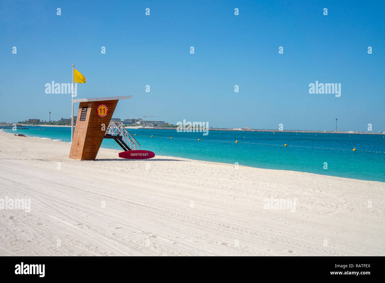 Emergency Services Hut On A Sunny Jumeirah Beach In Dubai