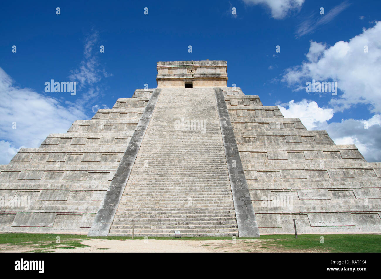 The Pyramid of Kukulkan at Chichen Itza in Mexico, one of the New Seven Wonders of the World. Stock Photo