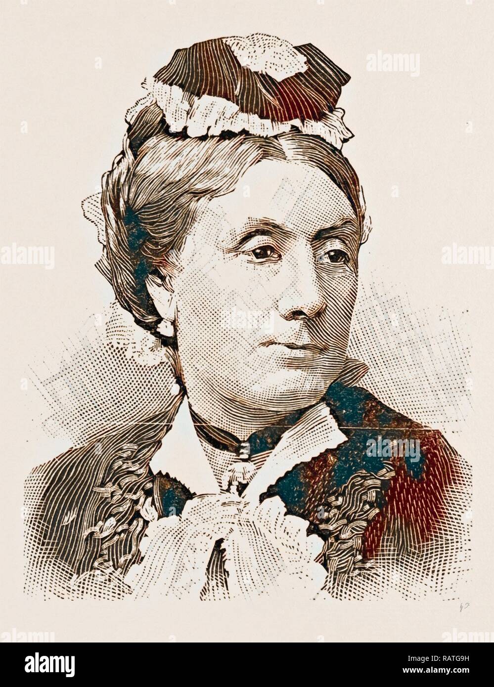 THE LATE ELIZABETH DOWAGER DUCHESS OF BEDFORD. Reimagined by Gibon. Classic art with a modern