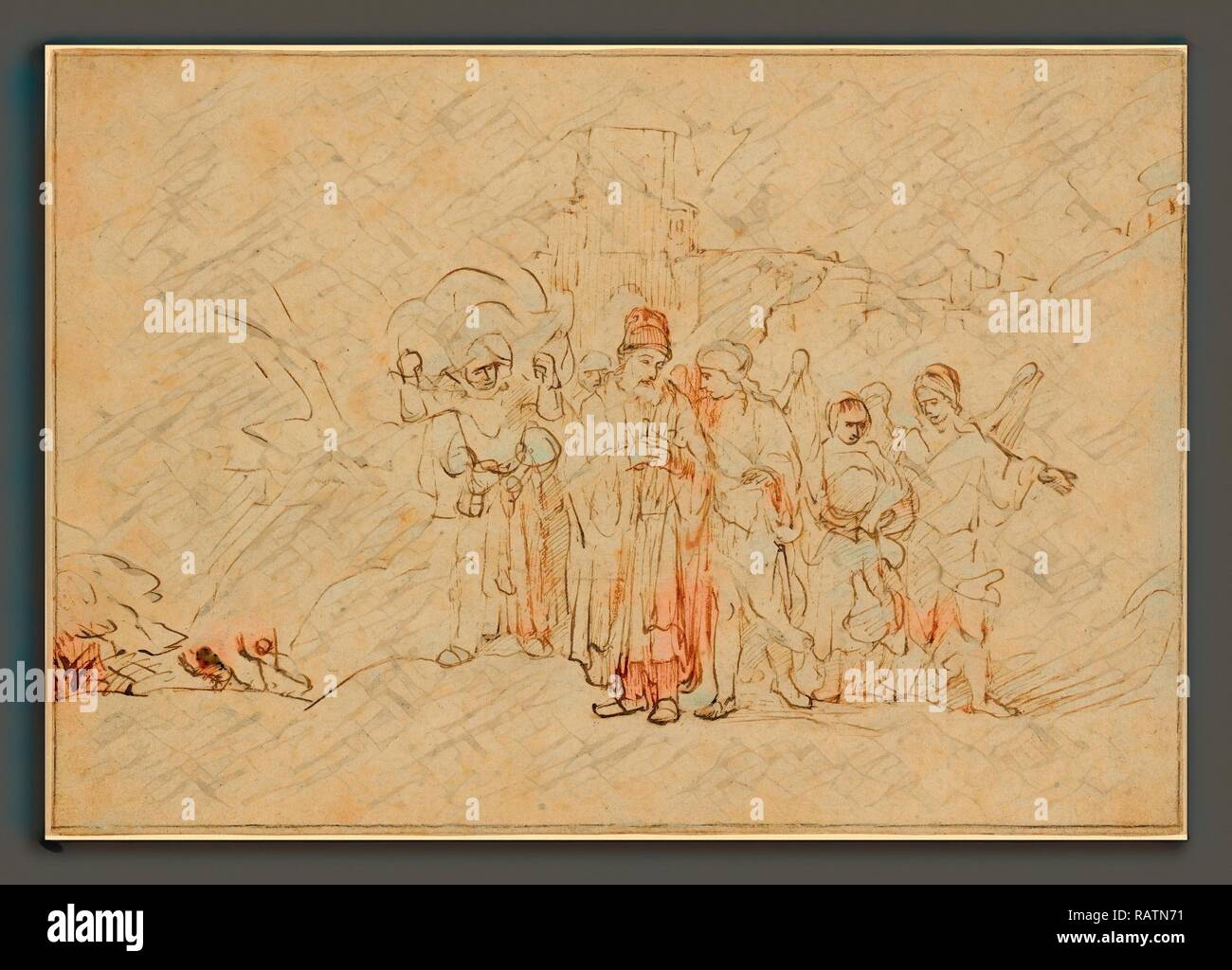 Rembrandt van Rijn, Lot and His Family Leaving Sodom, Dutch, 1606