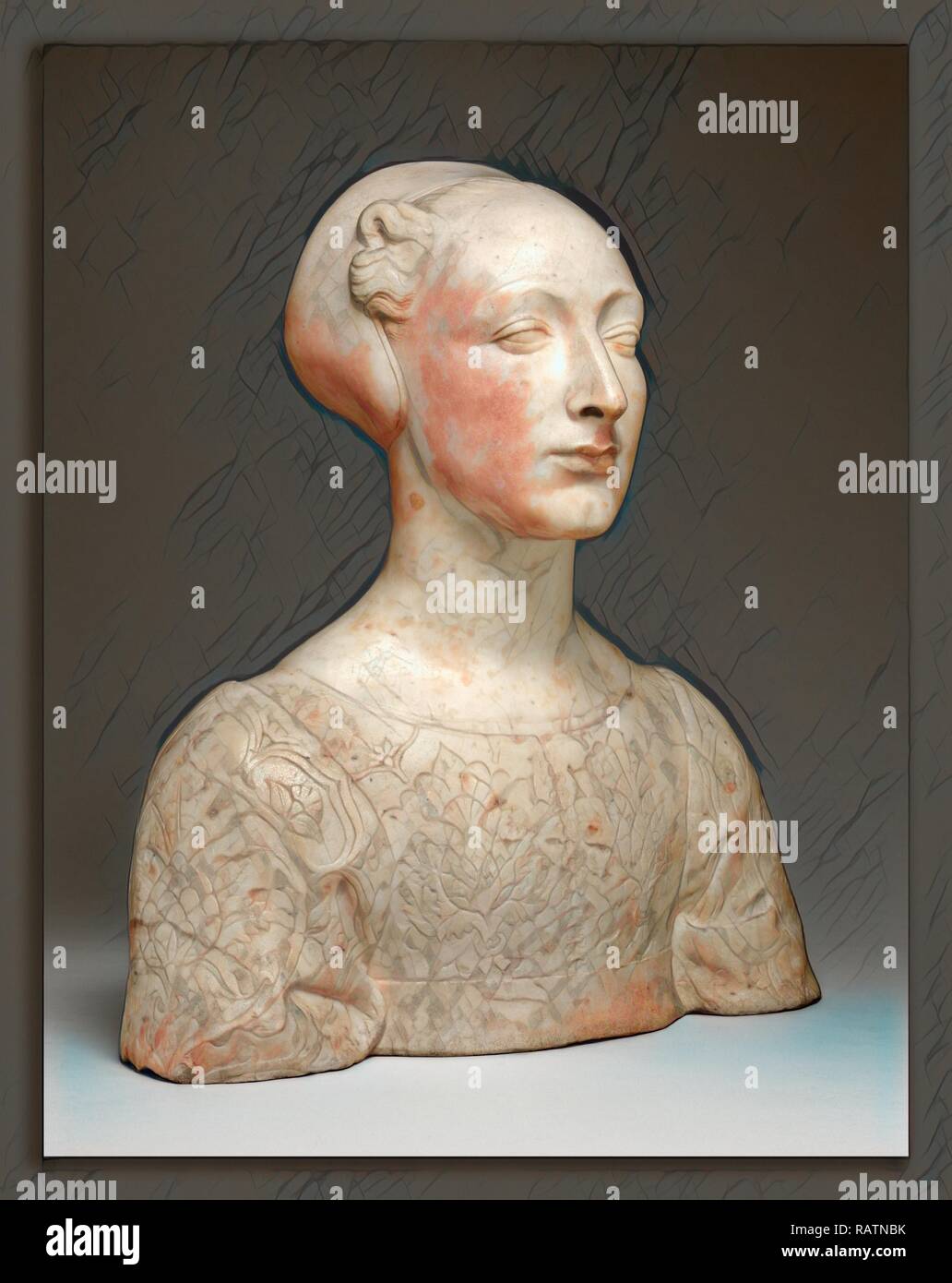 Circle of Andrea del Verrocchio, A Lady, 1475-1485, marble. Reimagined ...