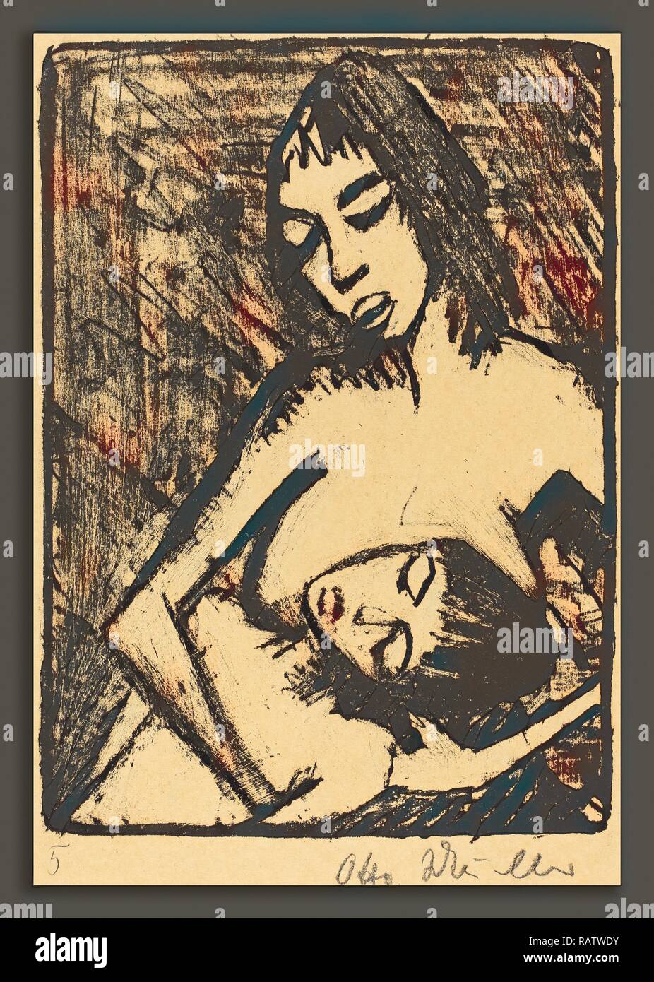 Otto Müller, Mother and Child (Mutter und Kind), German, 1874 - 1930, probably 1920, lithograph. Reimagined Stock Photo