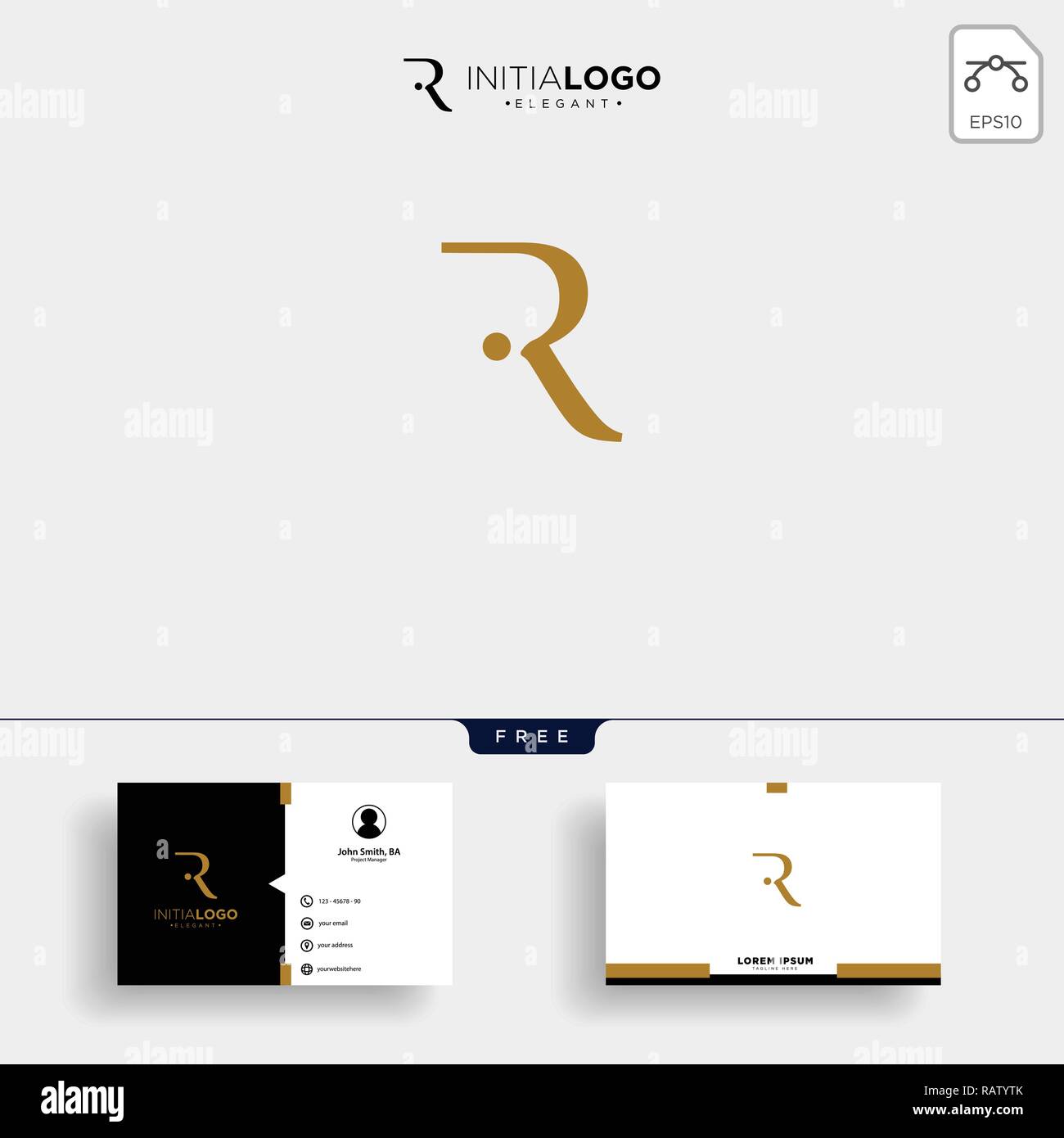 initial r luxury logo template vector illustration and business card ...