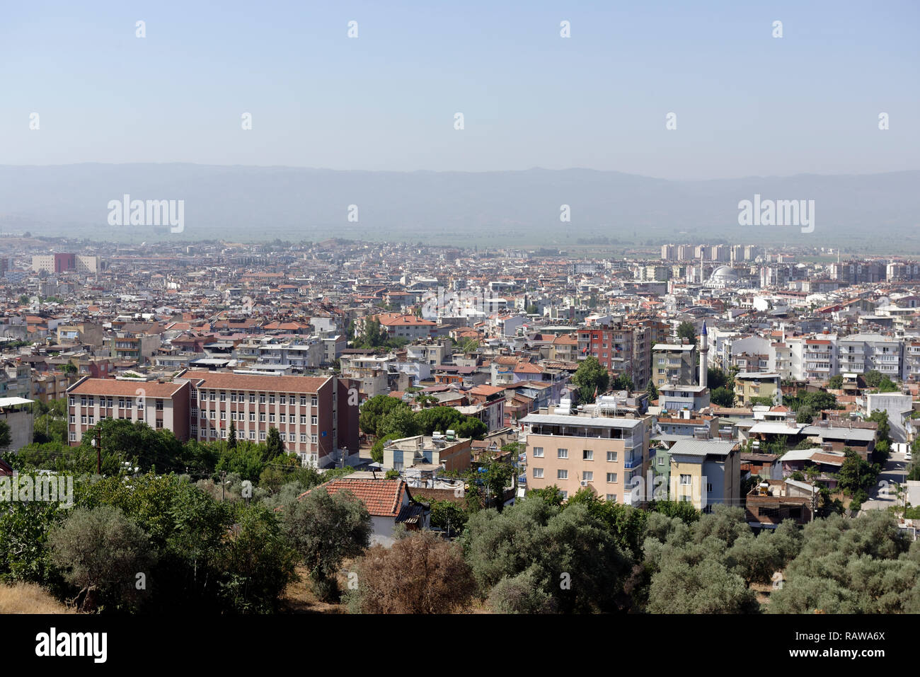 Panoramic view of the modern town of Aydin, Aydin Province, Anatolia ...