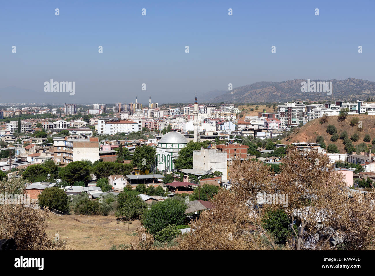 Panoramic view of the modern town of Aydin, Aydin Province, Anatolia ...