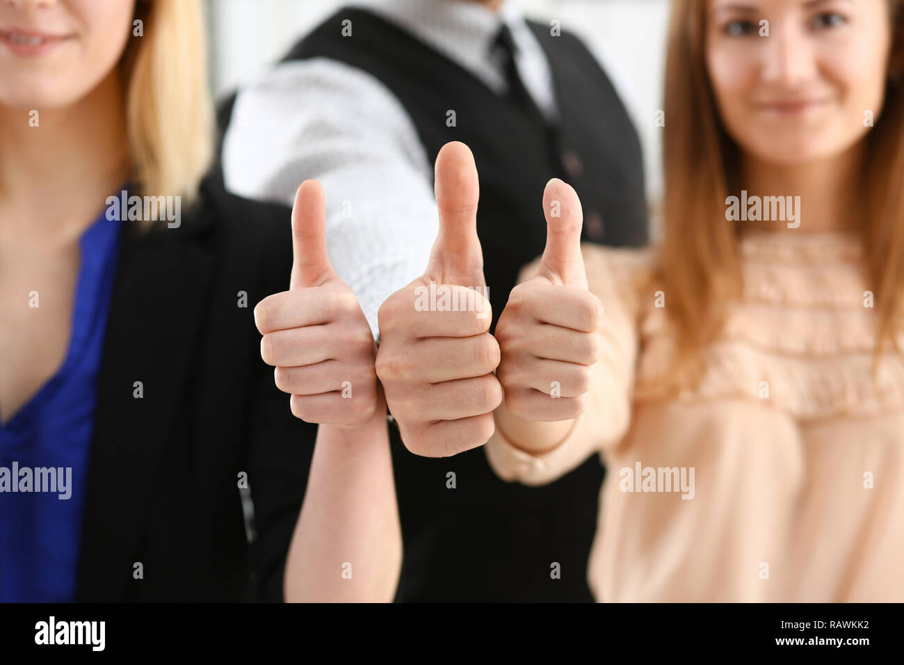 Group of people show OK or confirm with Stock Photo
