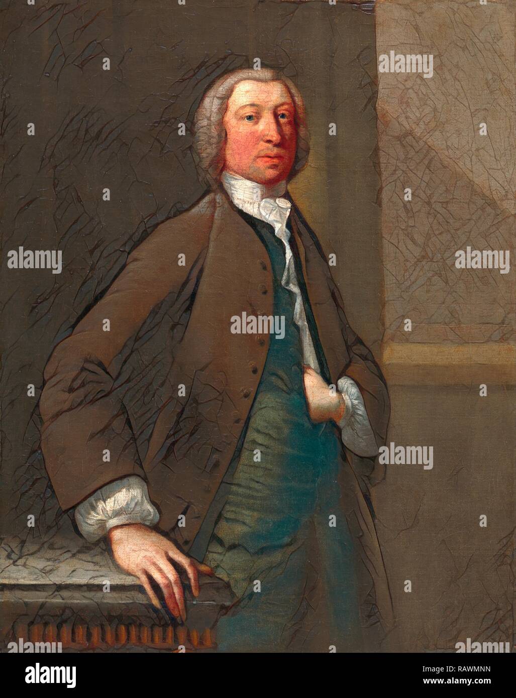 Tobias Smollett, Perhaps by Robert Scaddon, active 1743-1774, British. Reimagined by Gibon. Classic art with a modern reimagined Stock Photo