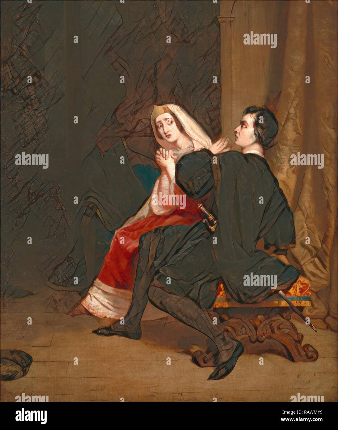 Hamlet and his Mother, The Closet Scene Dated in red paint, lower left: 'PINXIT 1846', Richard Dadd, 1817-1886 reimagined Stock Photo
