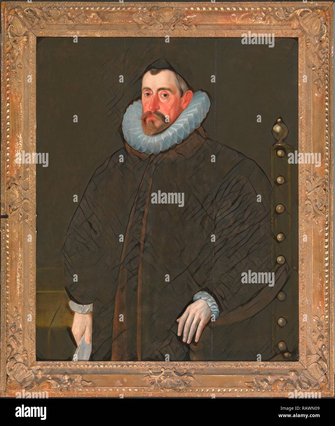 Sir Francis Walsingham Inscribed, upper left, identifying the sitter, but not the artist, John de Critz, ca. 1552/3 - reimagined Stock Photo