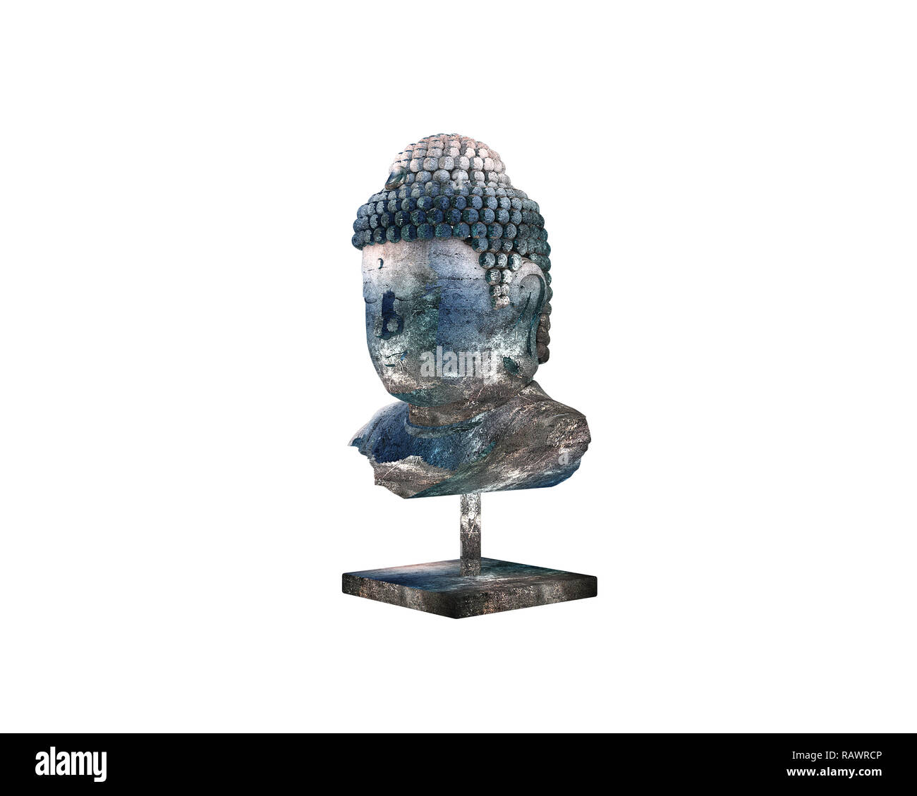 3d render of Budha Sculpture Stock Photo
