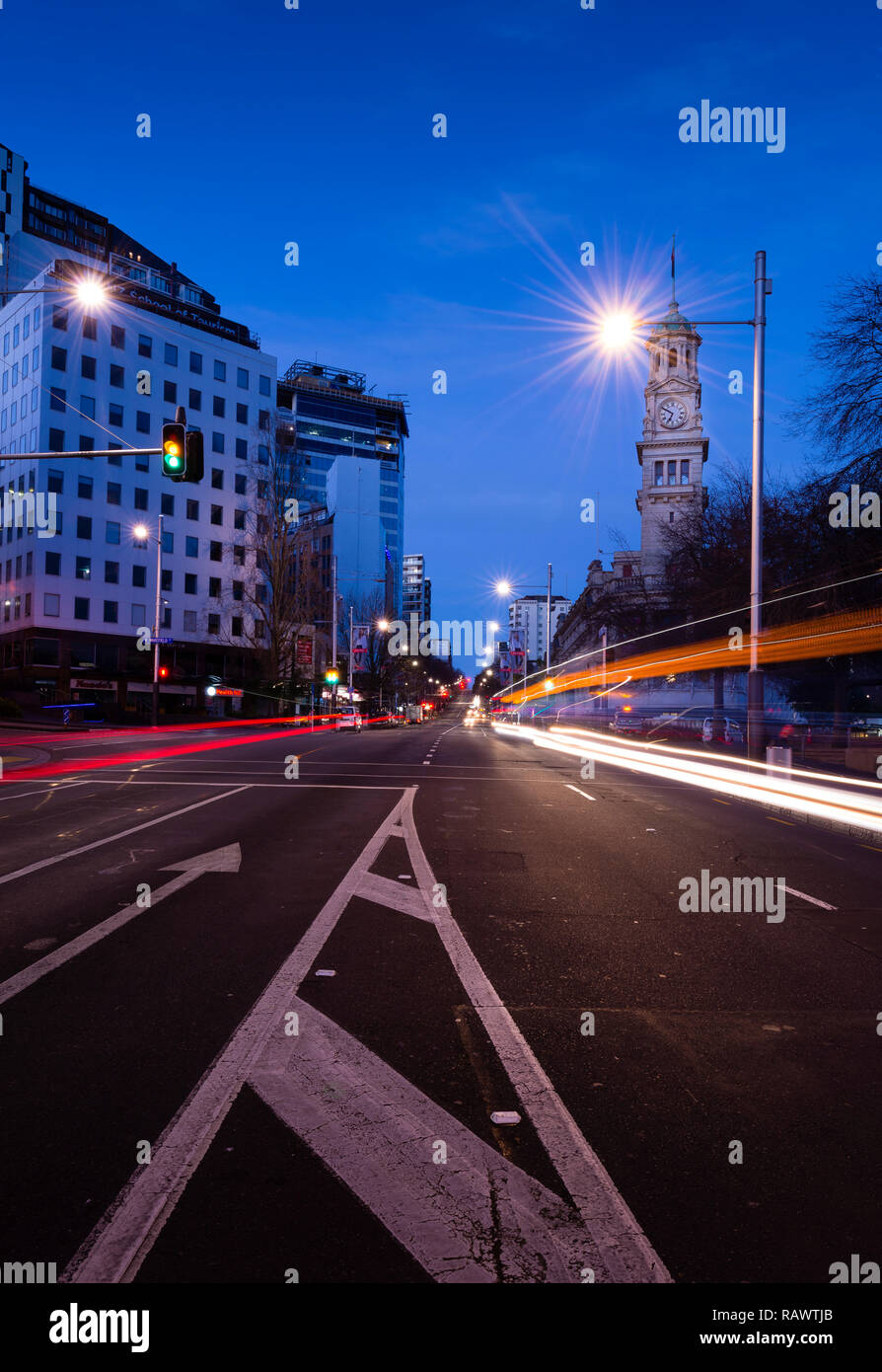 a Street view of Auckland in New Zealand Stock Photo