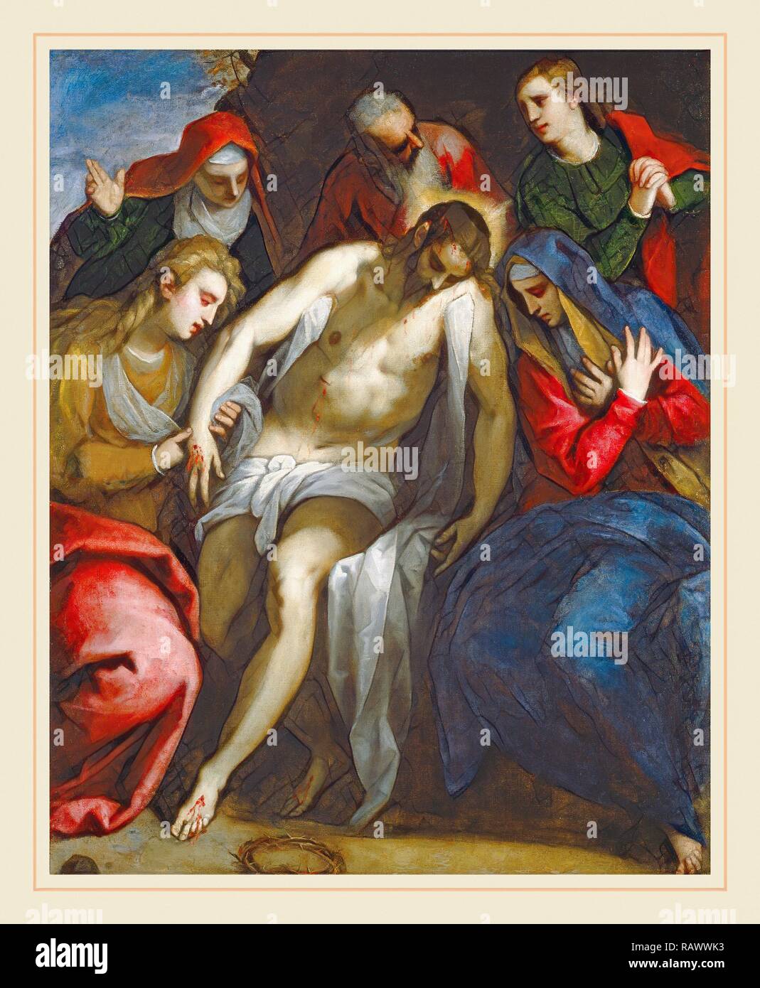Jacopo Palma il Giovane, Lamentation, Italian, 1544 or 1548-1628, c. 1620, oil on canvas. Reimagined Stock Photo