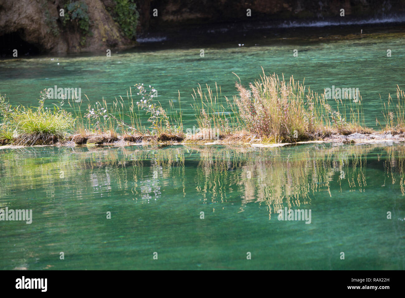 Famous Floating Log on Hanging Lake in Colorado Stock Photo - Alamy