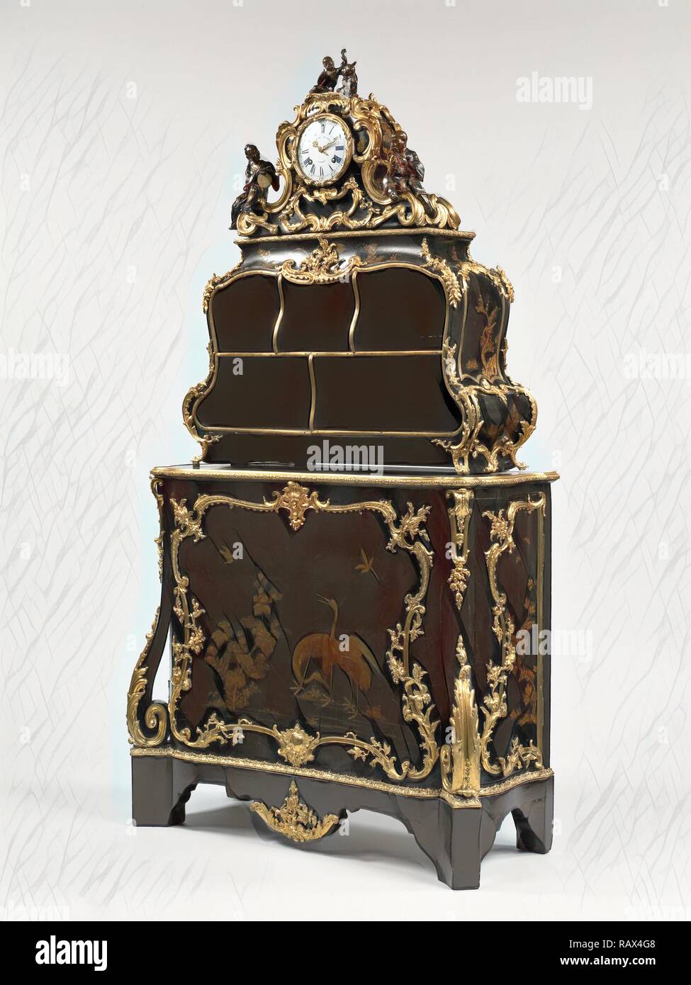 Cartonnier with Bout de Bureau and Clock, Bernard II van Risenburgh ...
