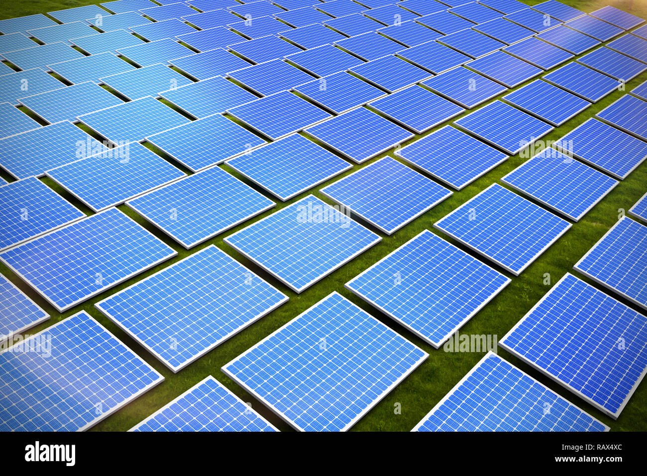 Composite image of blue solar panels Stock Photo