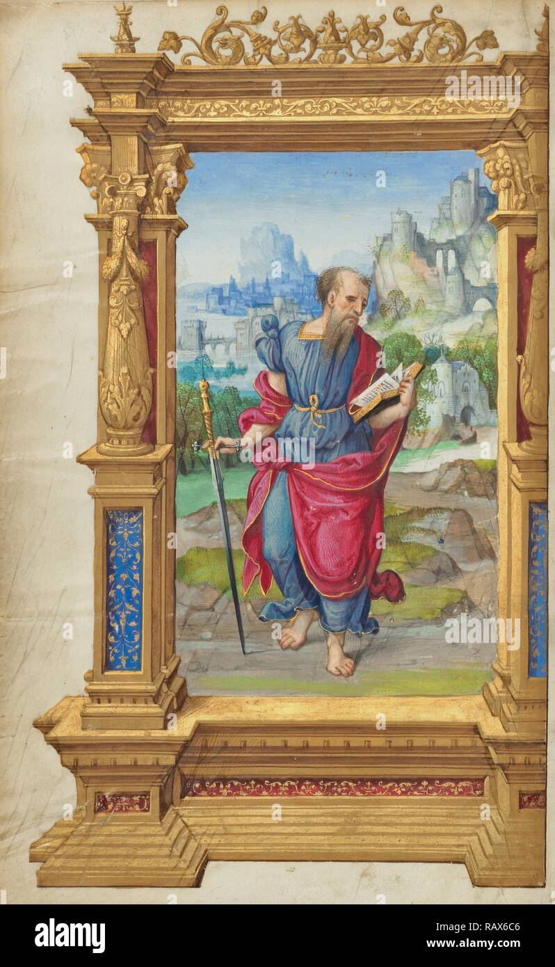 Saint Paul, Master of the Getty Epistles, French, active about 1528 - about 1549, Paris, France, Europe, about 1520 reimagined Stock Photo