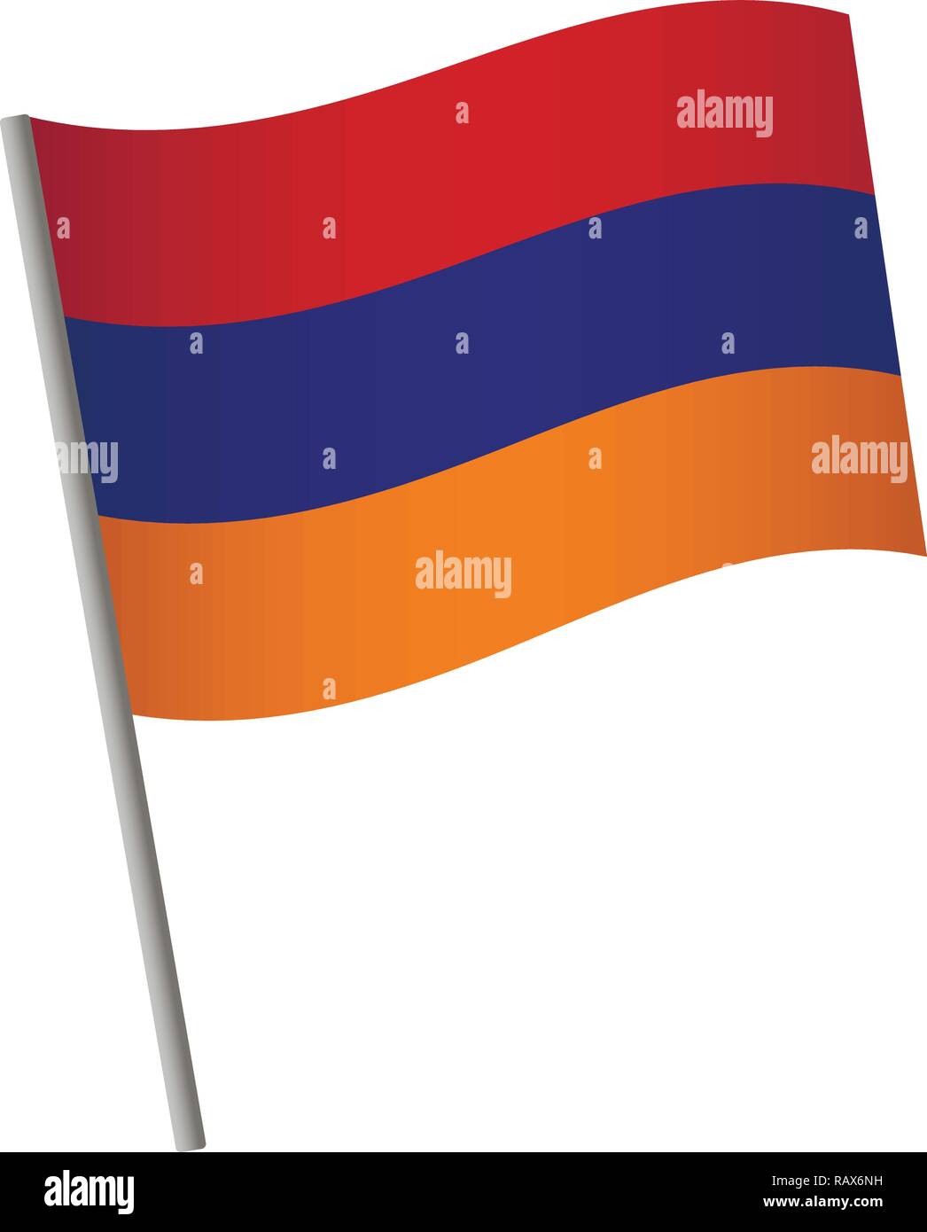 Armenia flag icon. National flag of Armenia on a pole vector ...