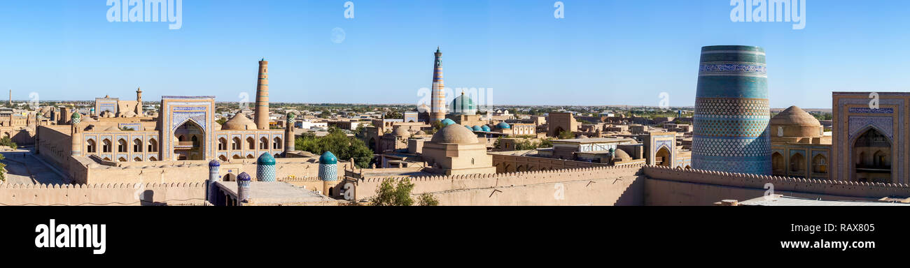 Panoramic of Khiva - Uzbekistan Stock Photo